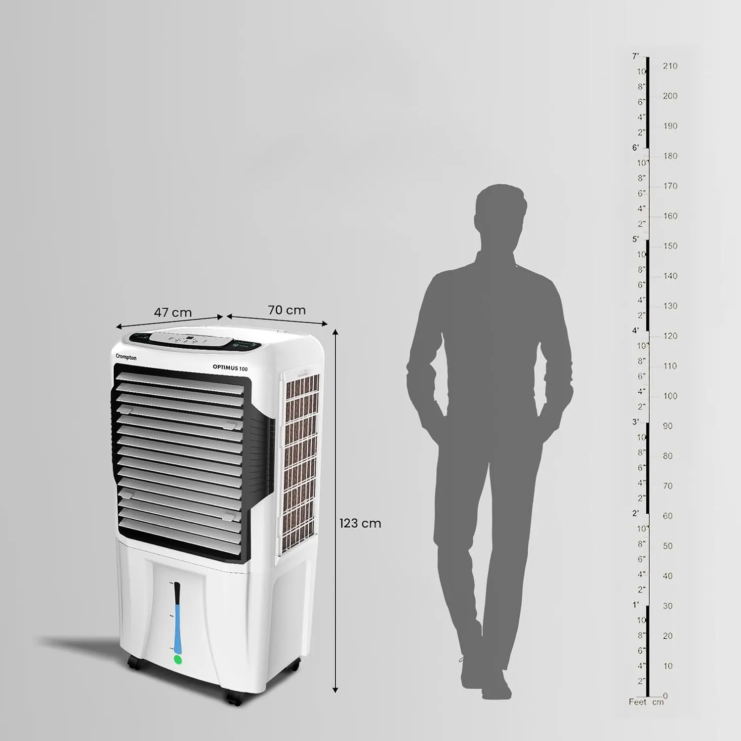 Crompton Optimus 100 Litres Desert Air Cooler for home | Large & Easy Clean Ice Chamber | High Density Honeycomb Pads | Auto-Fill & Drain | Everlast Pump | Humidity Control