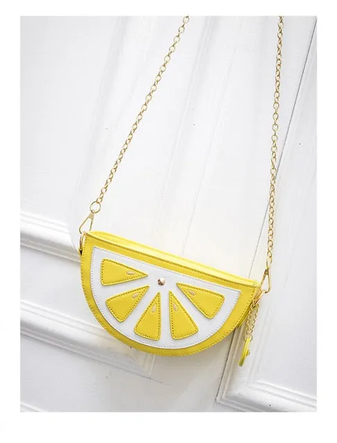 Fruit Handbags Watermelon Bag Pocket Lemon Shoulder Bags Cartoon Crossbody Bags