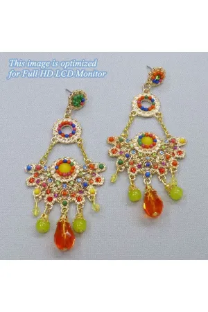 Golden Oasis: Exotic Orient Seed Bead Dangle Earrings
