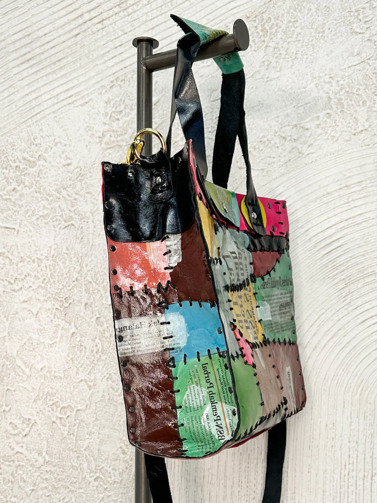 Patchwork Tote with Removable Strap, Multi