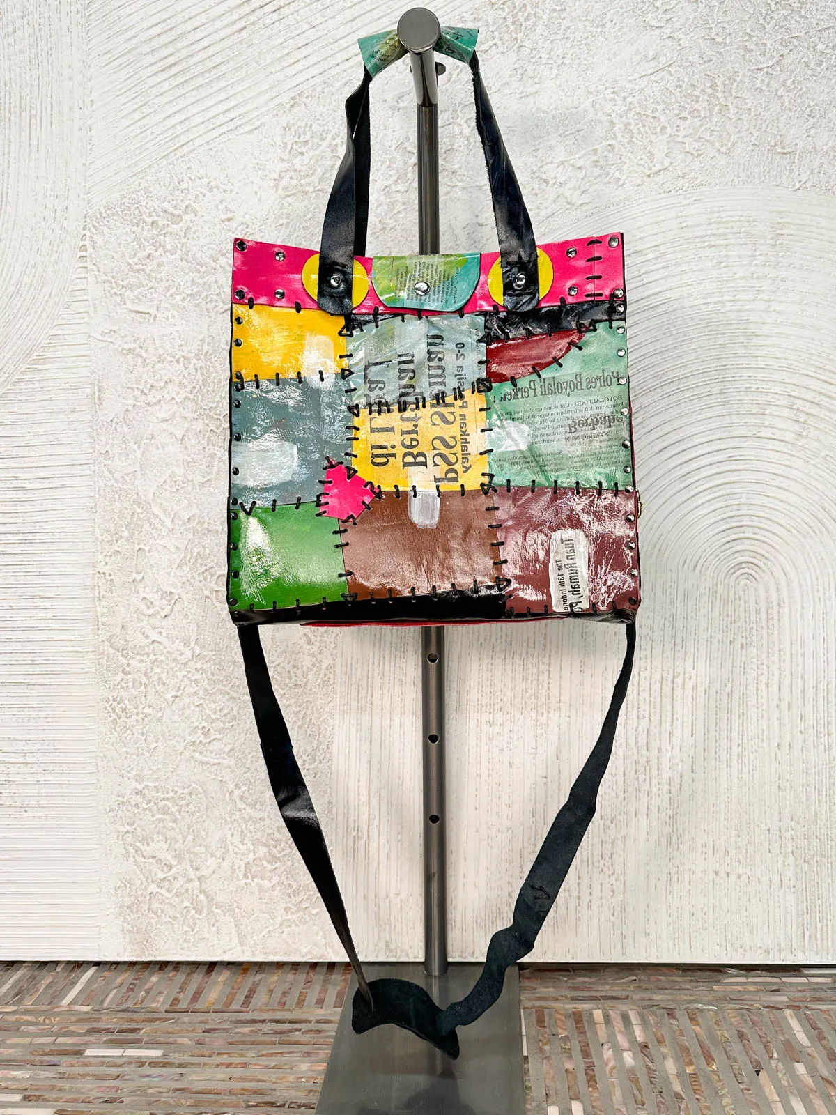 Patchwork Tote with Removable Strap, Multi
