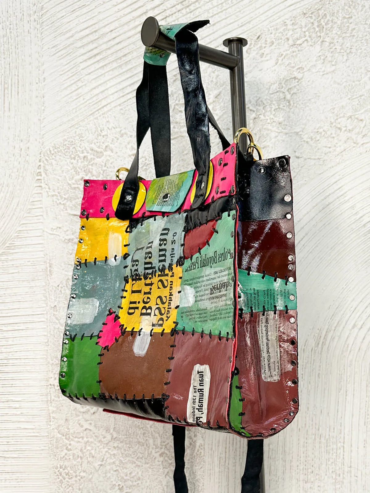 Patchwork Tote with Removable Strap, Multi