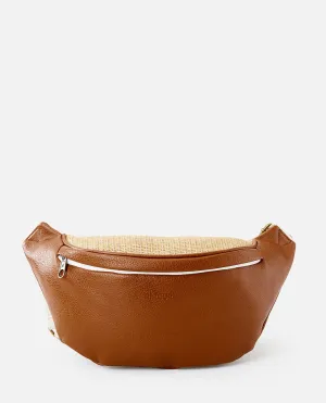 Premium Straw Crossbody Sling Bag - Natural
