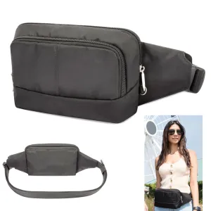 Travelon Waist Fanny Pack RFID Blocking Anti Theft Slim Travel Wallet Black New