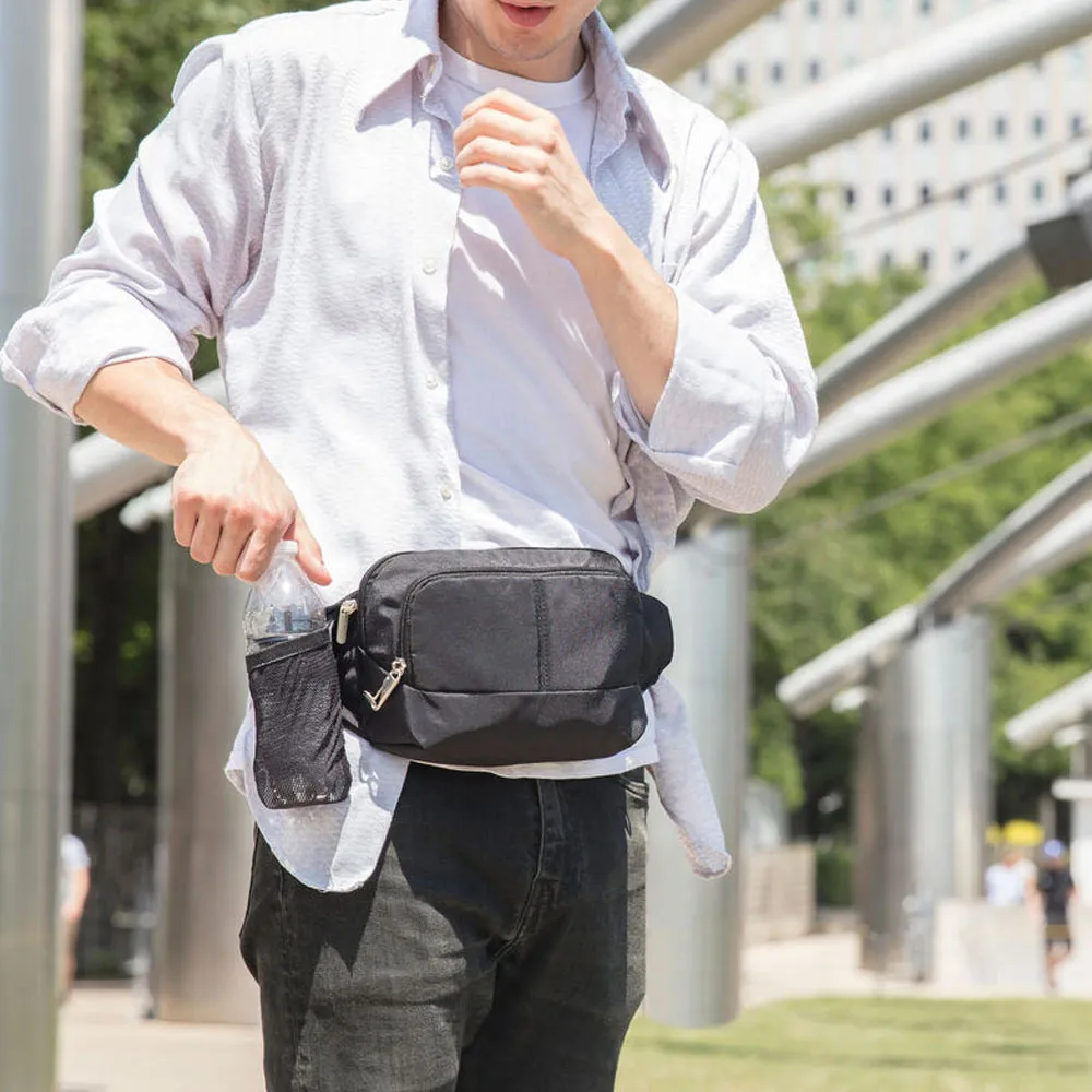 Travelon Waist Fanny Pack RFID Blocking Anti Theft Slim Travel Wallet Black New