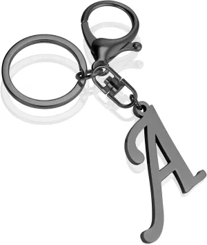 XGALBLA Cute Gold/Silver/Black Letter A-Z Keychain for Women Bag Charms for Handbags Stainless Steel Initial Letter Keychain